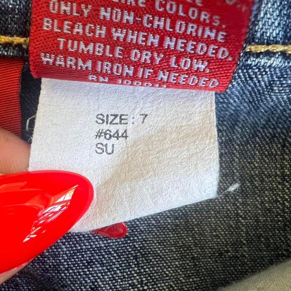 VTG Y2K Jean denim mini skirt Size 7 Grunge 2000s - Picture 4 of 4